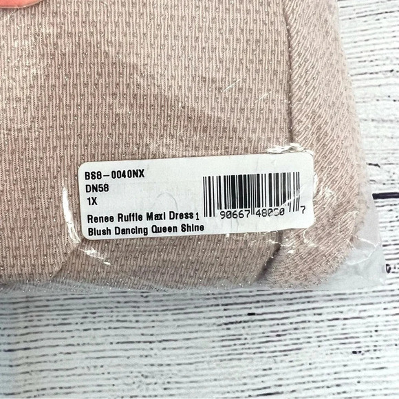 Show Me Your Mumu Renee Ruffle Maxi Dress in Dancing Queen Shine Blush Size 1X - Picture 7 of 11